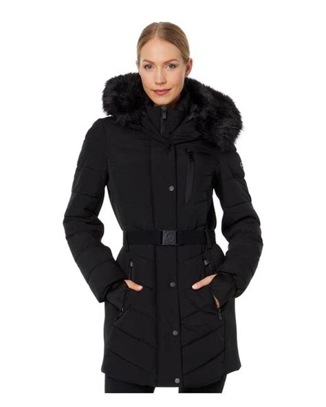 michael kors active quilt with knit|Michael Kors Active Quilted Parka in Black .